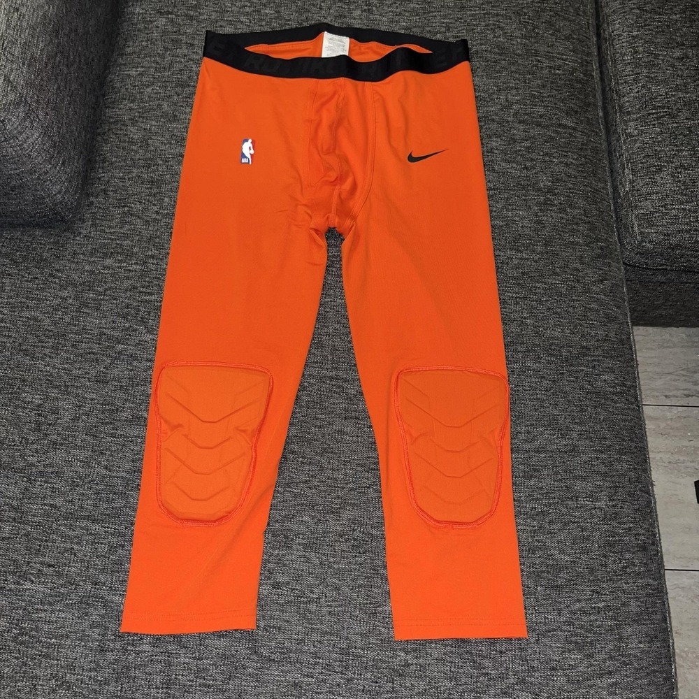 Nike Pro Padded Pants Mens 2XL Tall Orange NBA Basketball AA0756-891 Leggings